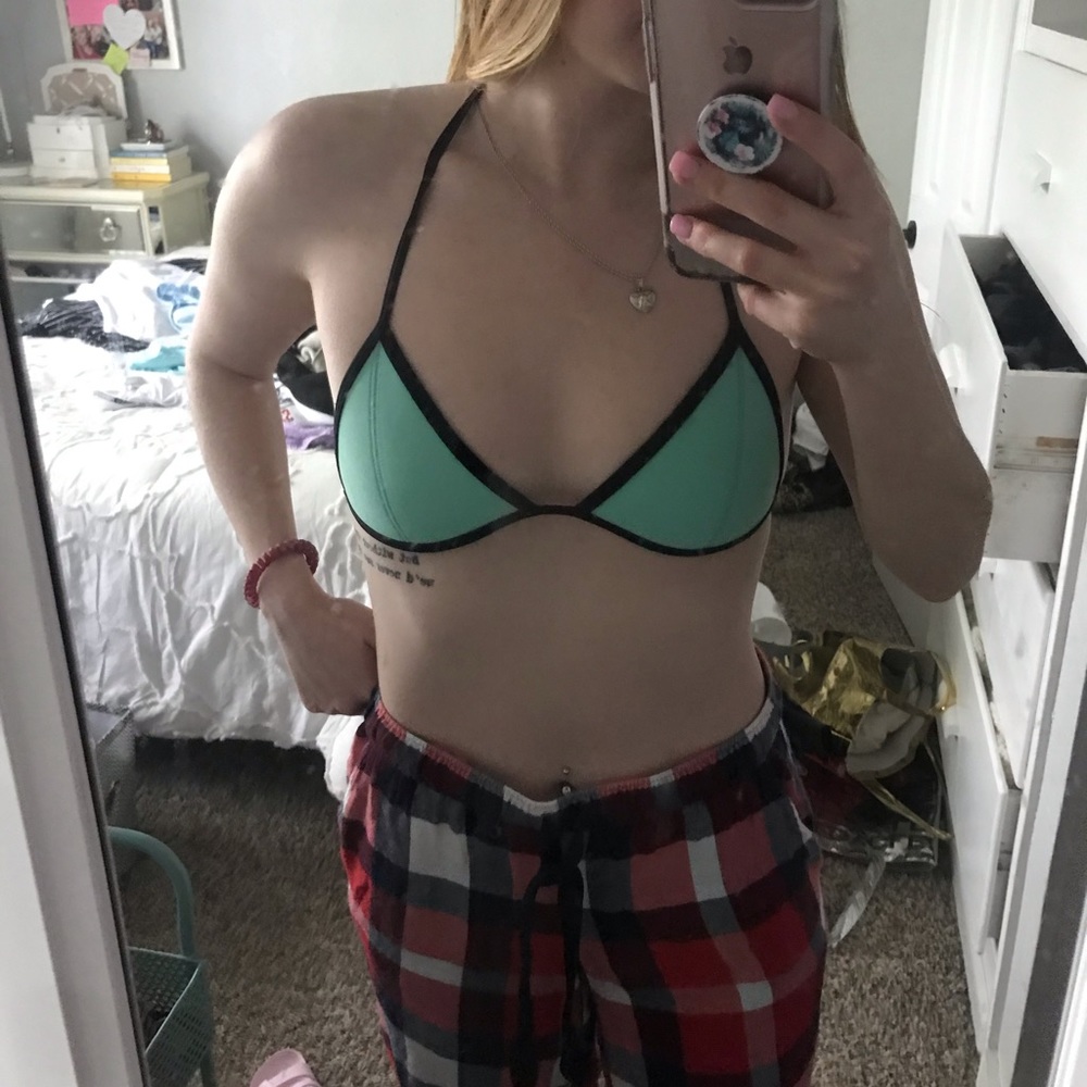 Triangl swim top and bottom Sm top, medium bottom